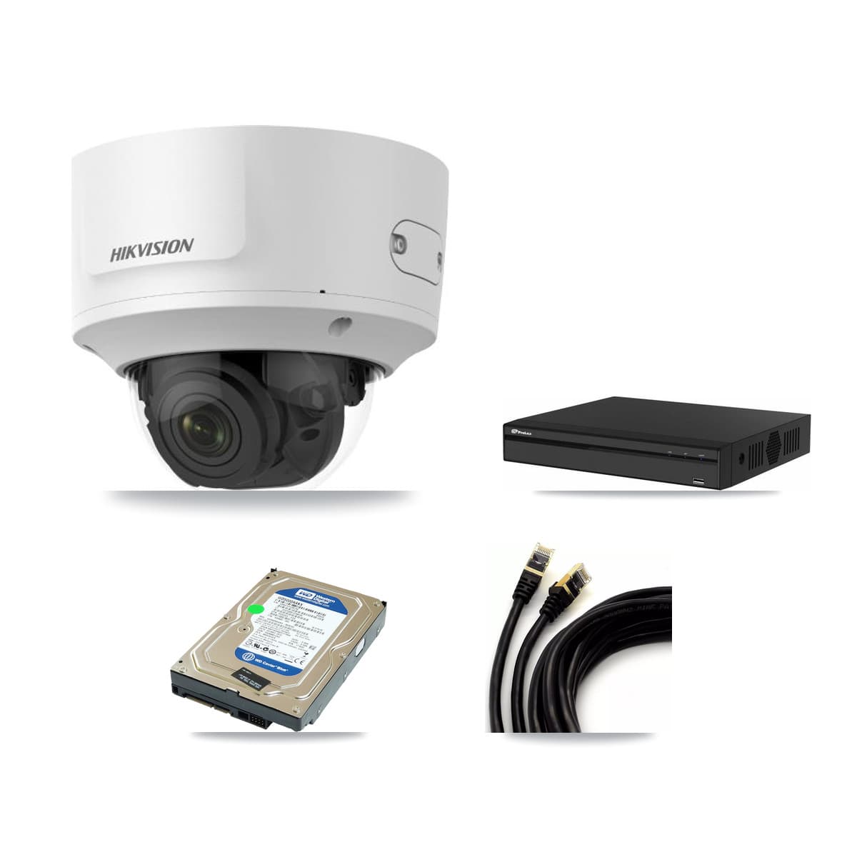 Hikvision & Prolux 4-Channel 2MP CCTV Kit — 1 Dome Camera + 500GB Recording
