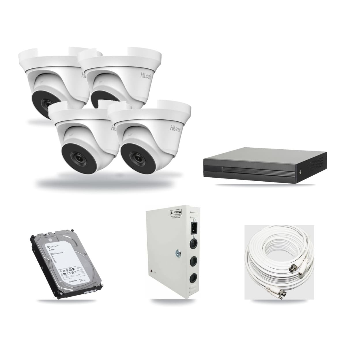 4-Channel 4MP CCTV Kit — 4 HiLook Turret Cameras + 6TB Recording - Image 1