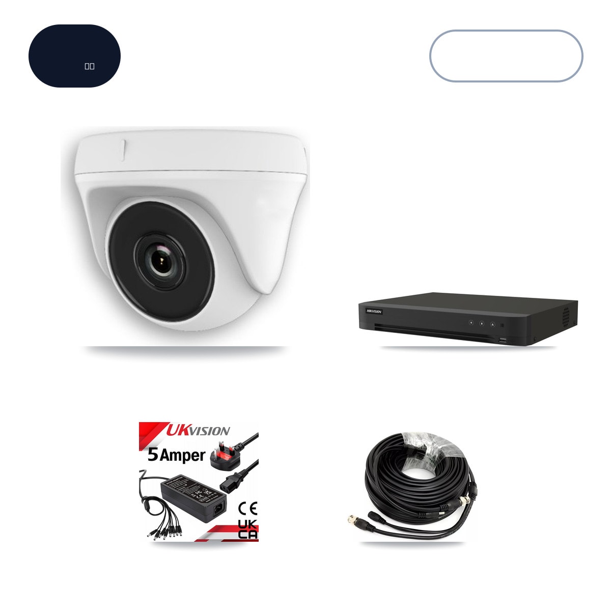 Hikvision IDS-7216HQHI-M1/XT 16-Channel DVR CCTV Kit — 6× HDT-2MP-N20W-2.8MM 2MP Cameras + 4TB HDD