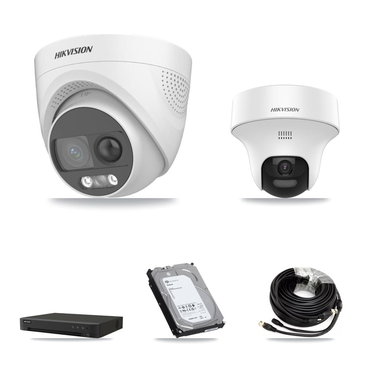 Hikvision 16-Channel 5MP CCTV Kit — 1 DS-2CE70K0T + 7 DS-2CE72KF3T Turret Cameras + 6TB Recording