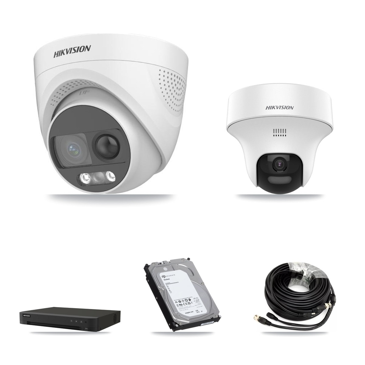 Hikvision 16-Channel 5MP CCTV Kit — 1 DS-2CE70K0T + 7 DS-2CE72KF3T Turret Cameras + 6TB Recording - Image 1
