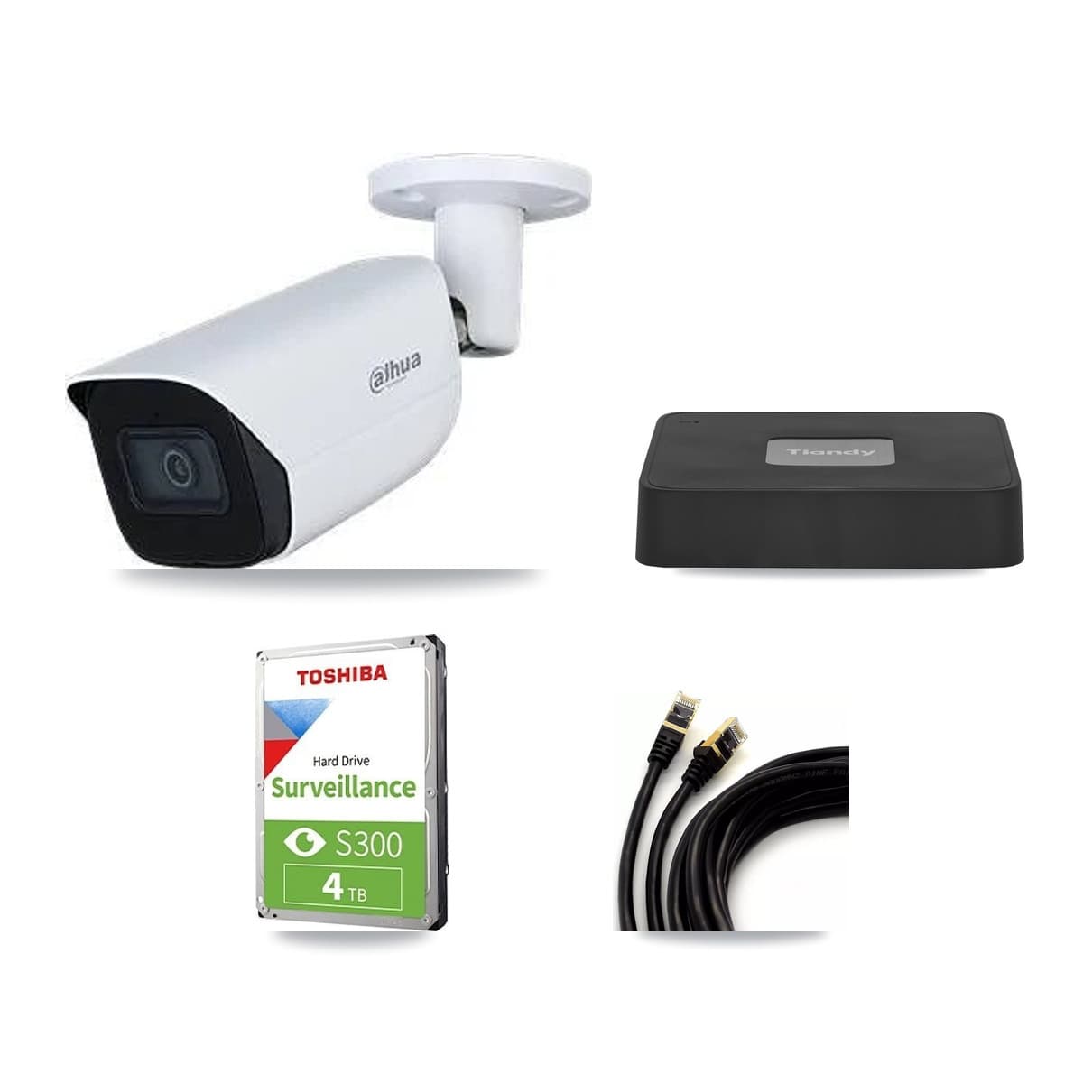 Dahua & Tiandy 4-Channel 5MP CCTV Kit — 3 Bullet Cameras + 4TB Recording - Image 1