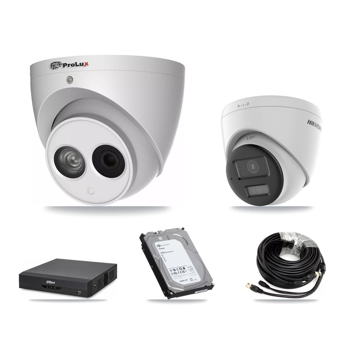 4-Channel 4MP – 4K CCTV Kit — 1 4K + 3 4MP Turret Cameras + 6TB Recording (DH-XVR5104HS Recorder) - Image 1