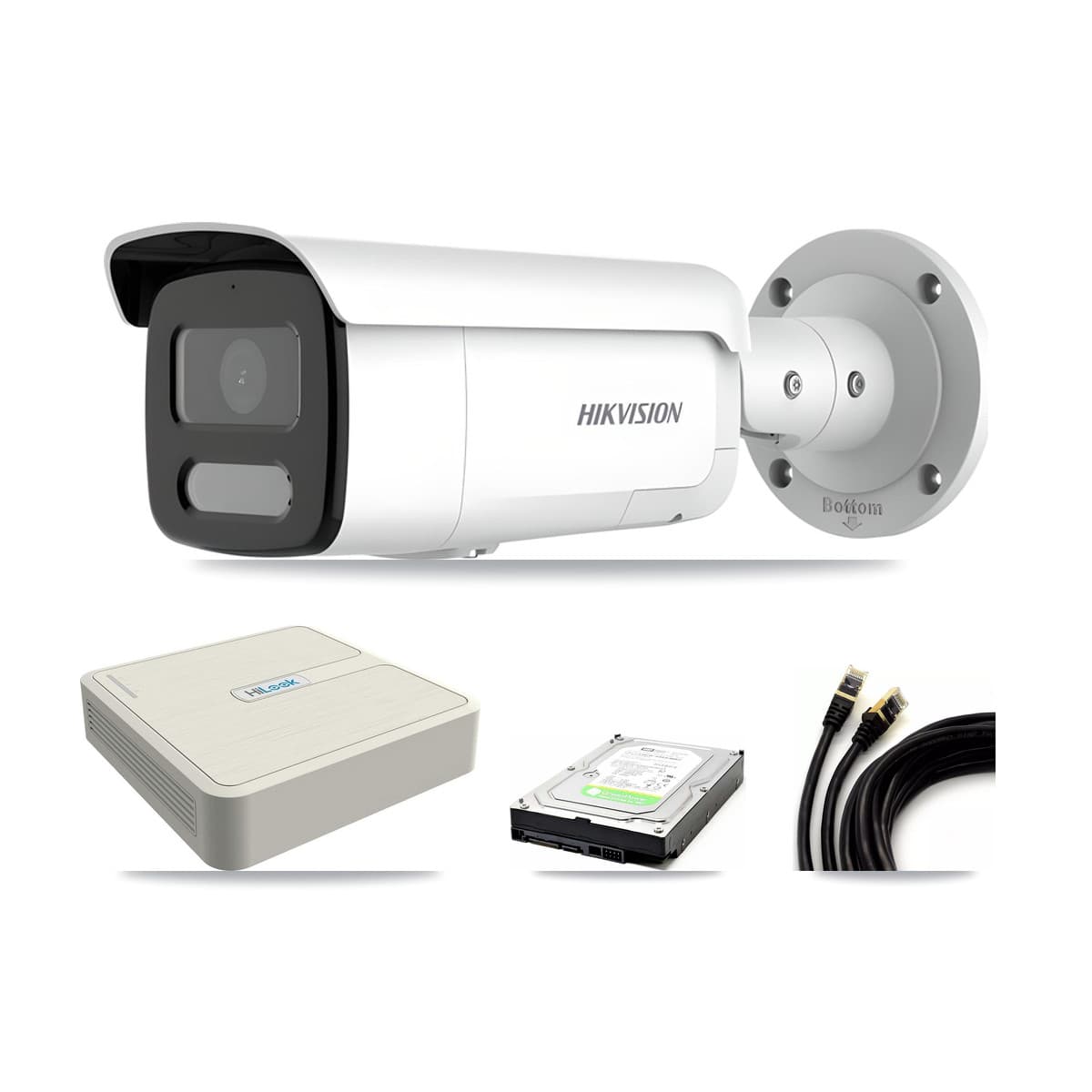 Hikvision & HiLook 8-Channel 4MP CCTV Kit — 1 Bullet Camera + 1TB Recording (NVR-108H-D Recorder)