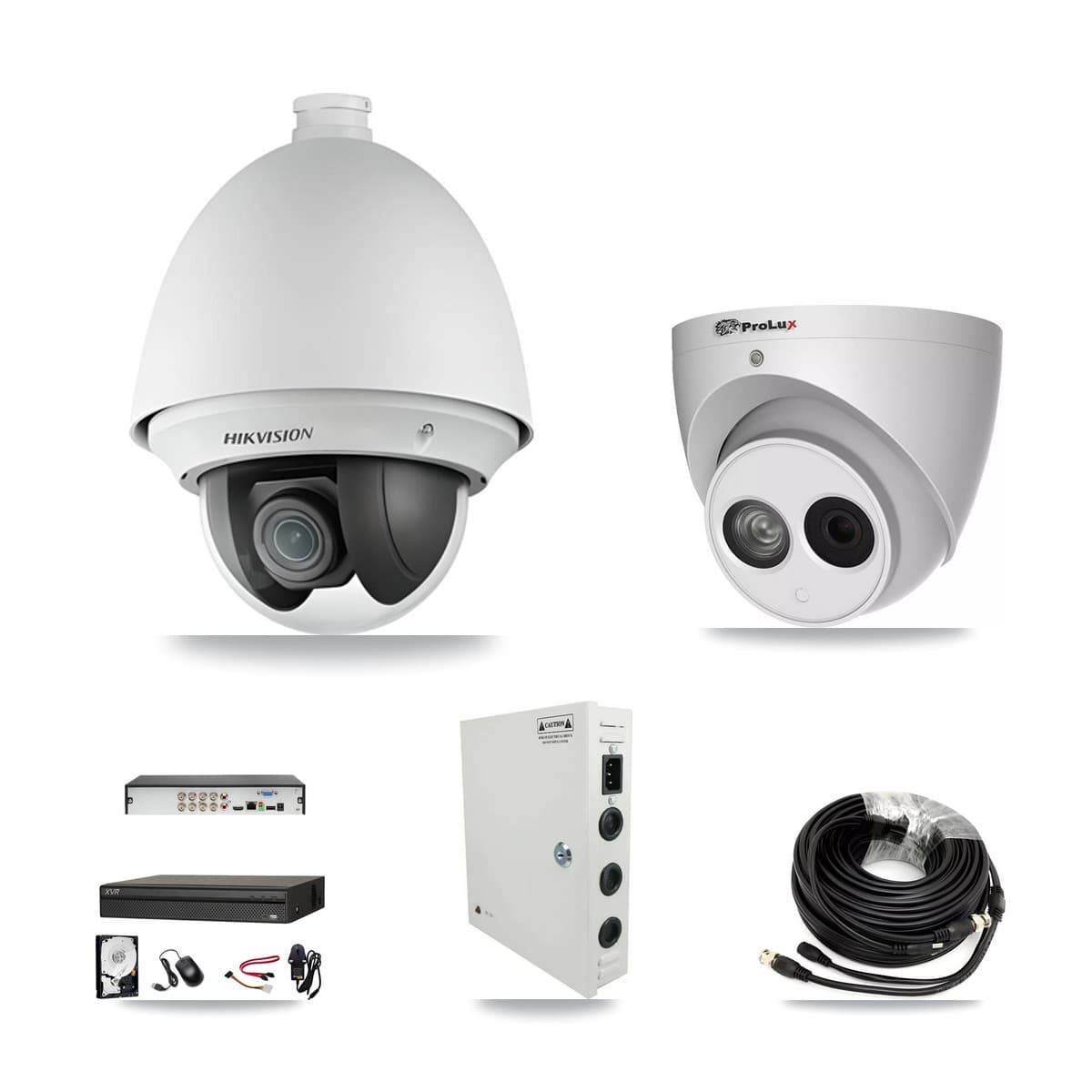 8-Channel 2MP – 4MP CCTV Kit — 3 2MP PTZ + 1 4MP Turret Cameras + 3TB Recording (XVR-3108AD Recorder)