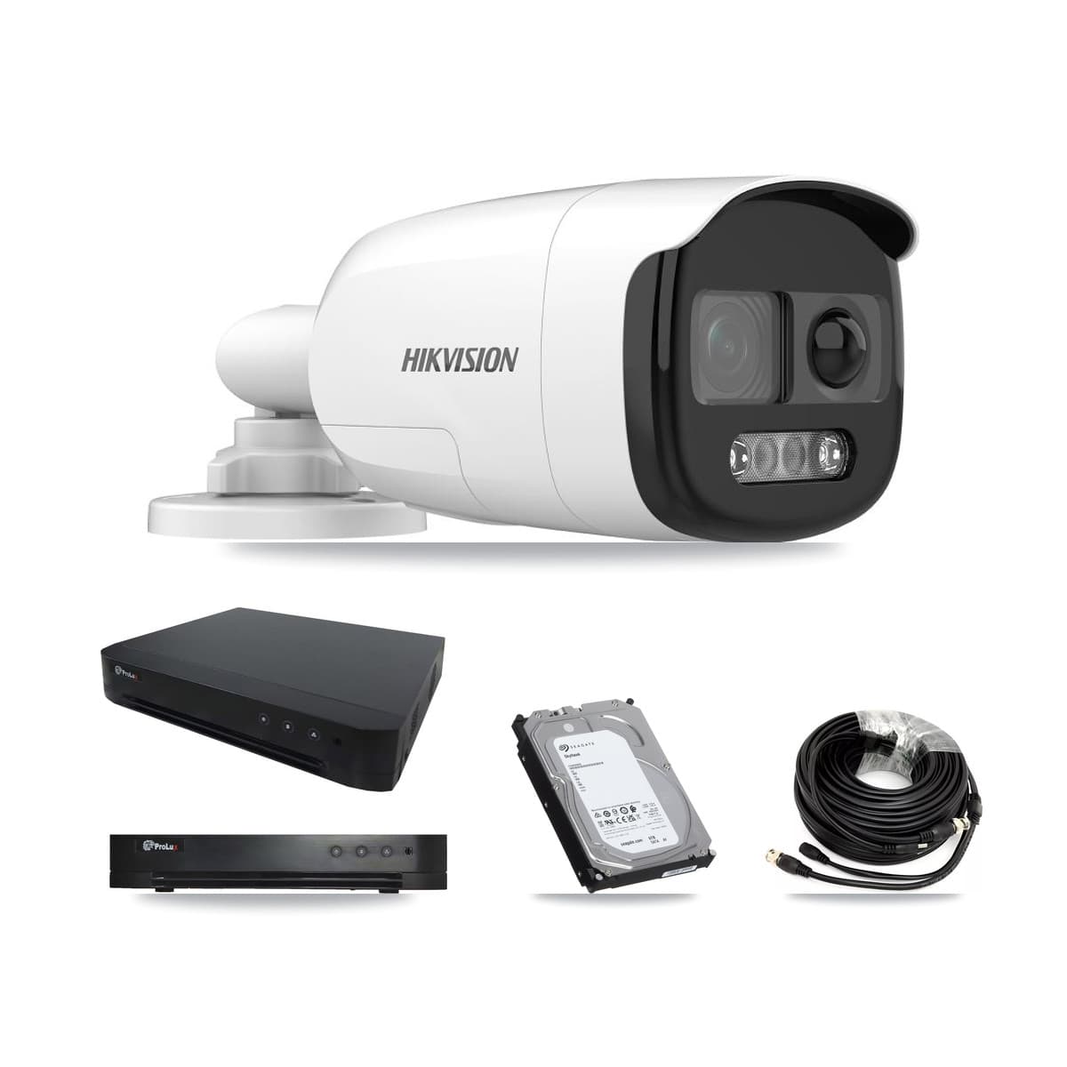 Hikvision & Prolux 16-Channel 5MP CCTV Kit — 8 DS-2CE12KF3T Bullet Cameras + 6TB Recording