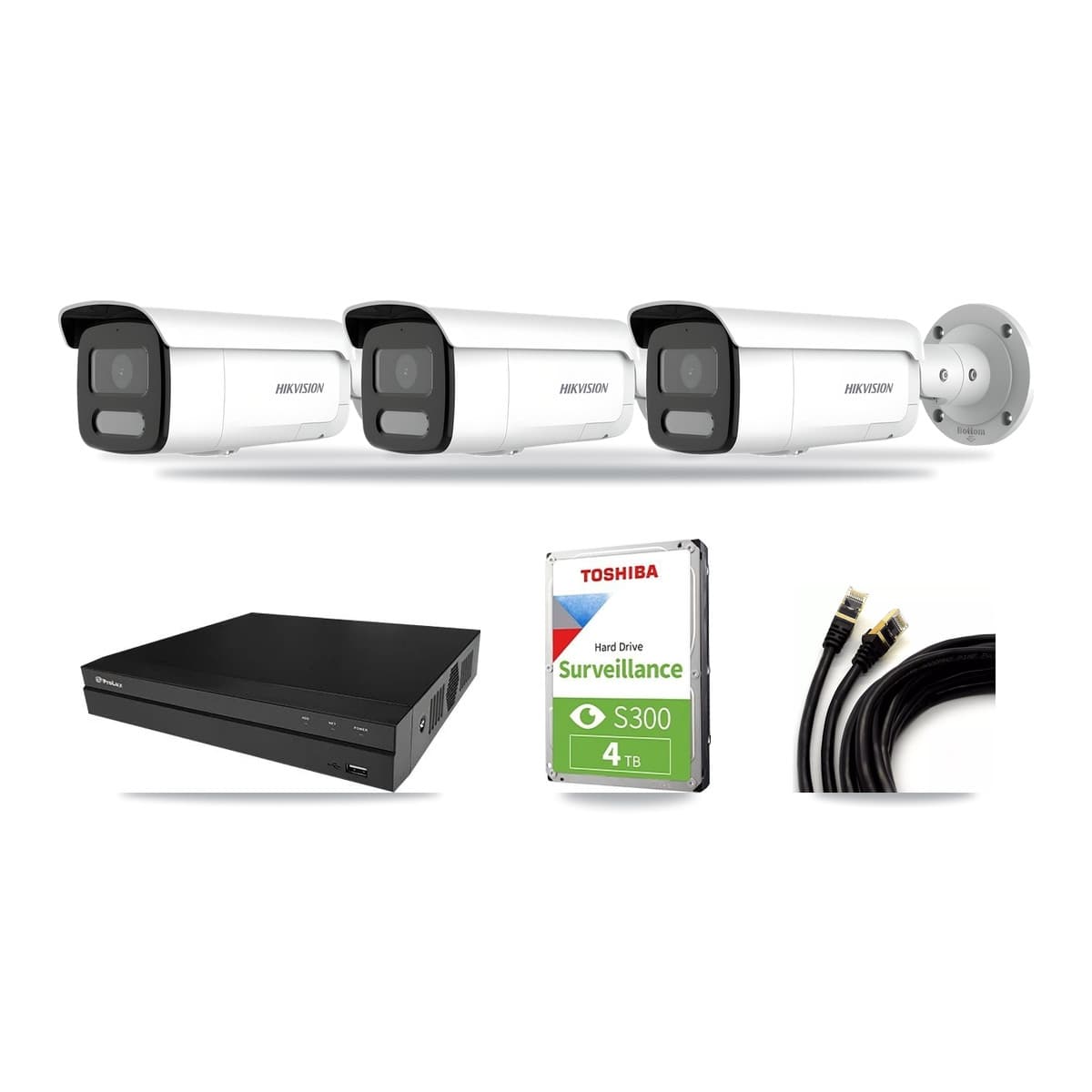 Hikvision & Prolux 8-Channel 4MP CCTV Kit — 3 Bullet Cameras + 4TB Recording - Image 1