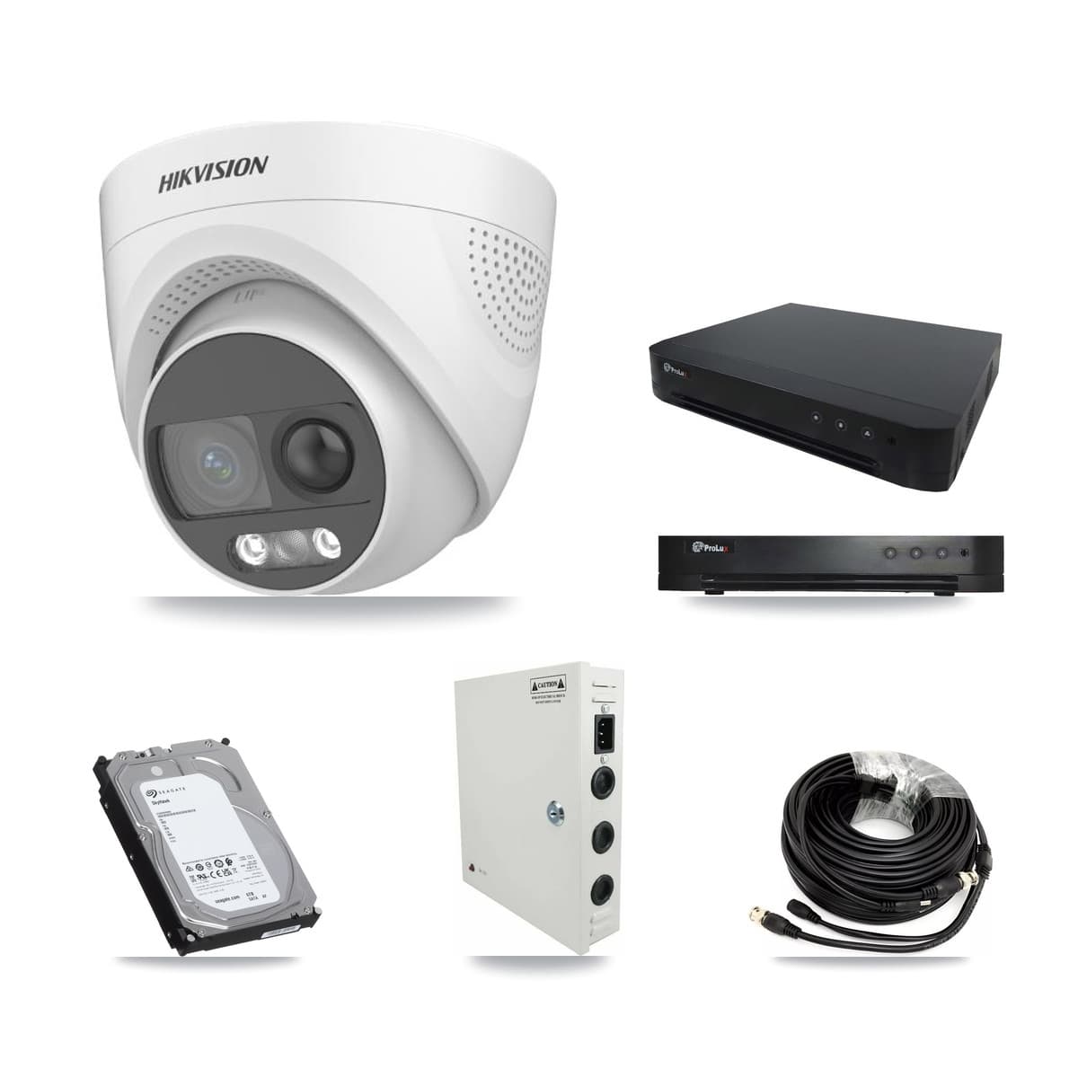 Hikvision & Prolux 16-Channel 5MP CCTV Kit — 16 DS-2CE72KF3T Turret Cameras + 6TB Recording