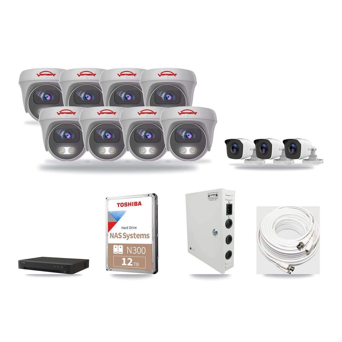 16-Channel 4MP – 5MP CCTV Kit — 3 4MP Bullet + 8 5MP Cameras + 12TB Recording - Image 1