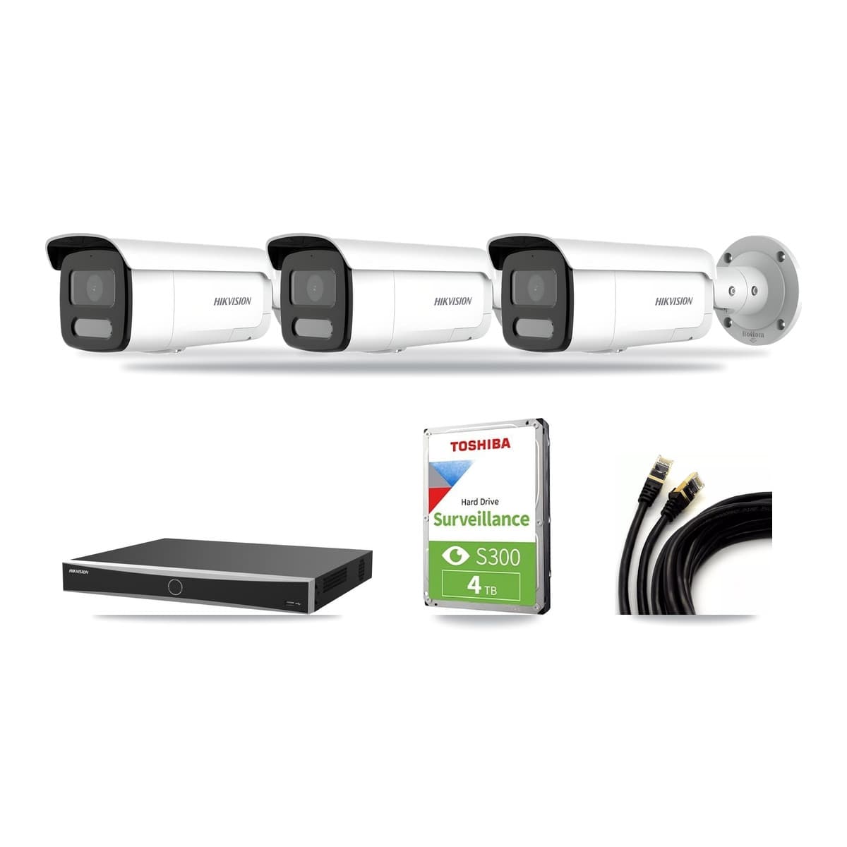 Hikvision 16-Channel 4MP CCTV Kit — 3 Bullet Cameras + 4TB Recording (DS-7616NXI Recorder) - Image 1