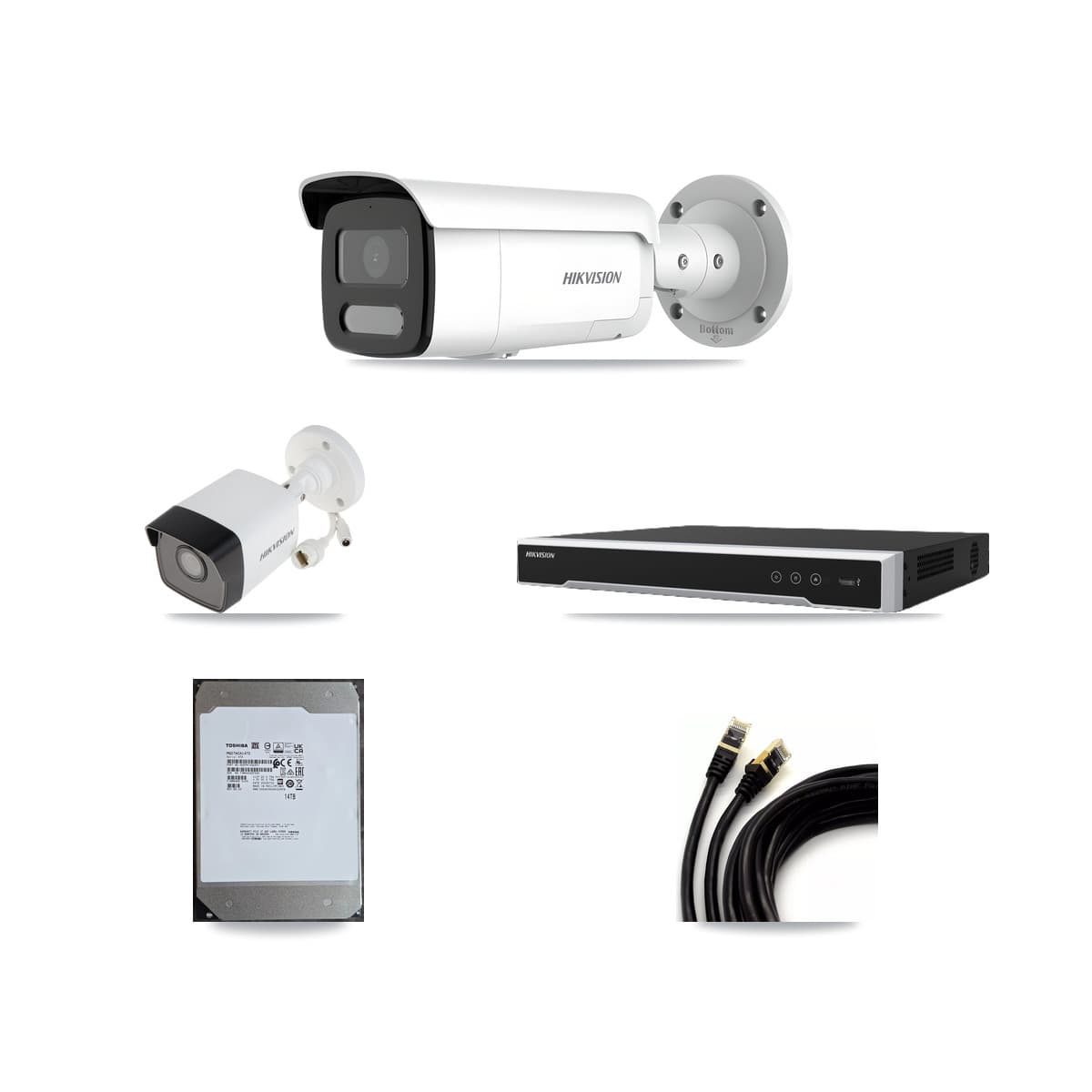 Hikvision 16-Channel 4MP – 5MP CCTV Kit — 1 5MP + 13 4MP Bullet Cameras + 14TB Recording