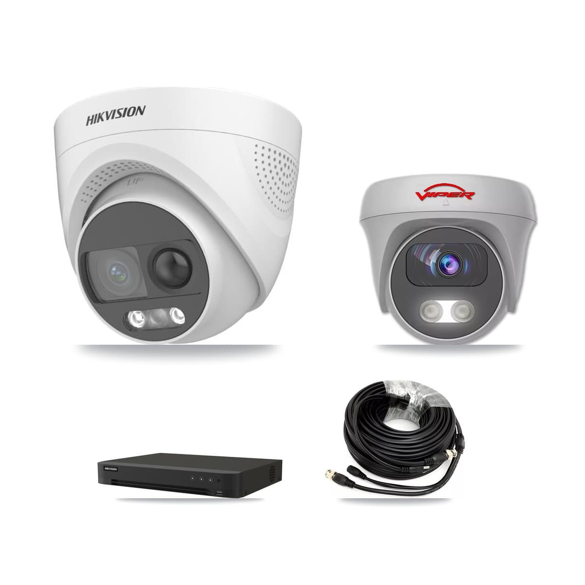 Hikvision & Viper 16-Channel 5MP CCTV Kit — 5 DS-2CE72KF3T Turret + 1 White VIPER-5MP-3K Cameras + 8TB Recording (IDS-7216HQHI Recorder) - Image 1