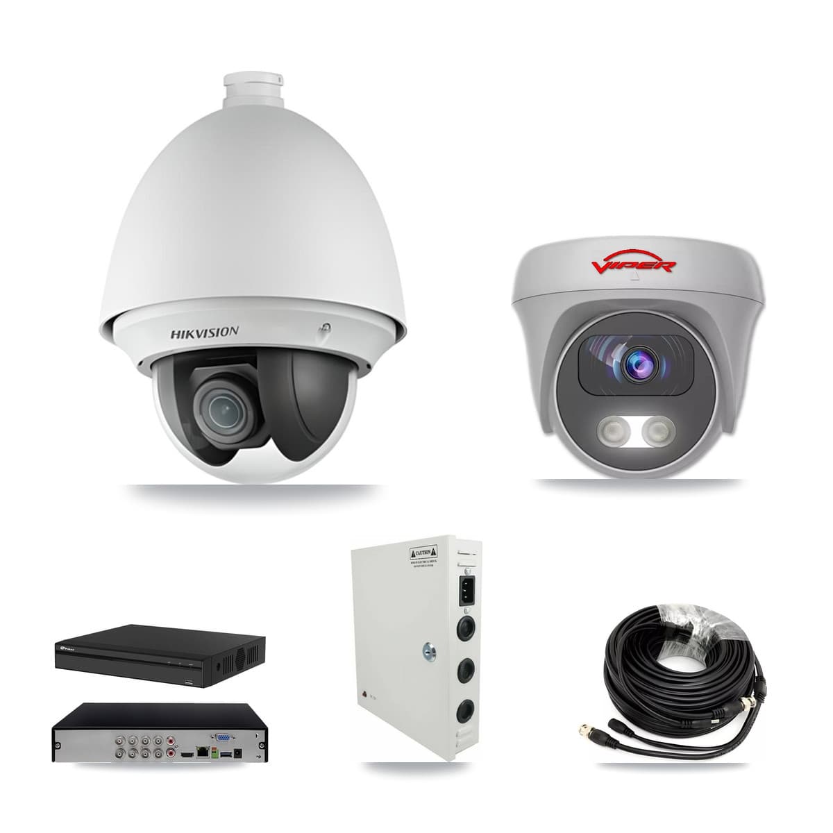 8-Channel 2MP – 5MP CCTV Kit — 3 2MP PTZ + 1 White 5MP Cameras + 3TB Recording (PXD-5108HS Recorder) - Image 1