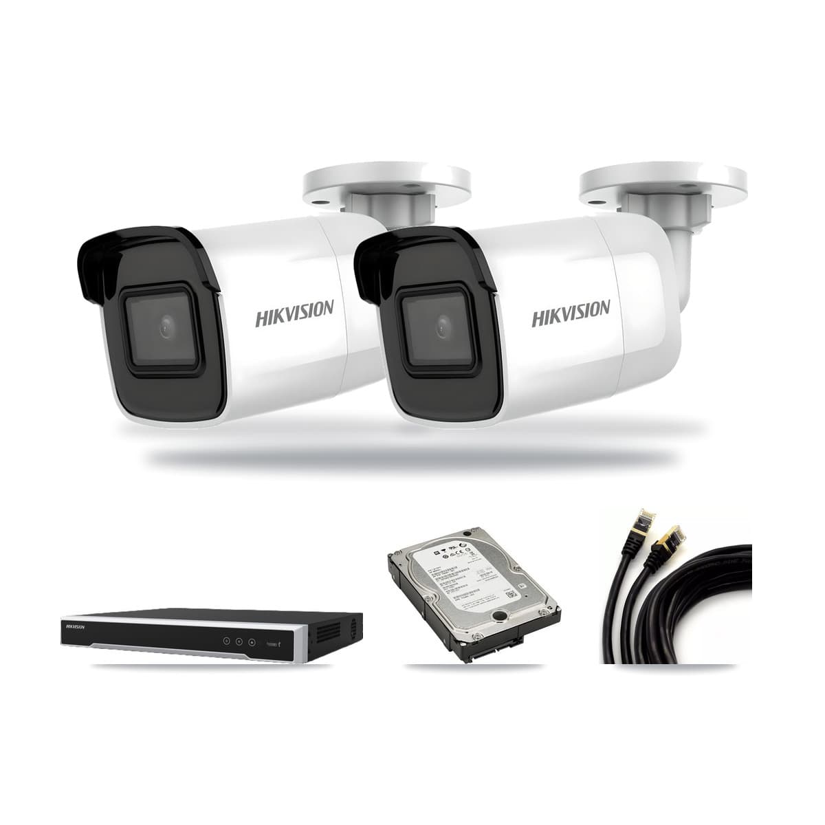 Hikvision 16-Channel 4K CCTV Kit — 2 DS-2CD2085G1 Bullet Cameras + 5TB Recording - Image 1