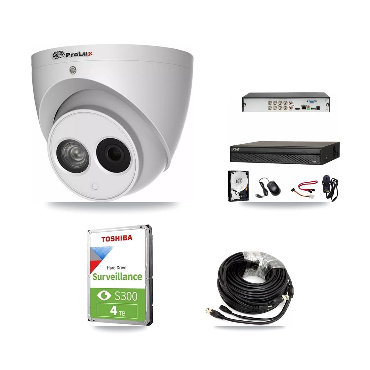 Prolux & Dahua 8-Channel 4MP CCTV Kit — 3 Turret Cameras + 4TB Recording (XVR-3108AD Recorder) - Image 1