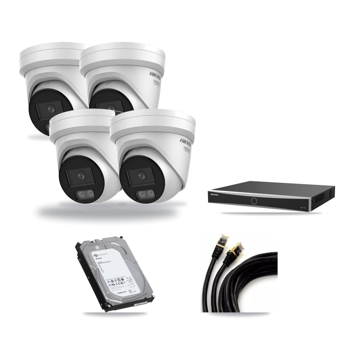 Hikvision 16-Channel 4K CCTV Kit — 4 DS-2CD2387G3 Turret Cameras + 6TB Recording - Image 1