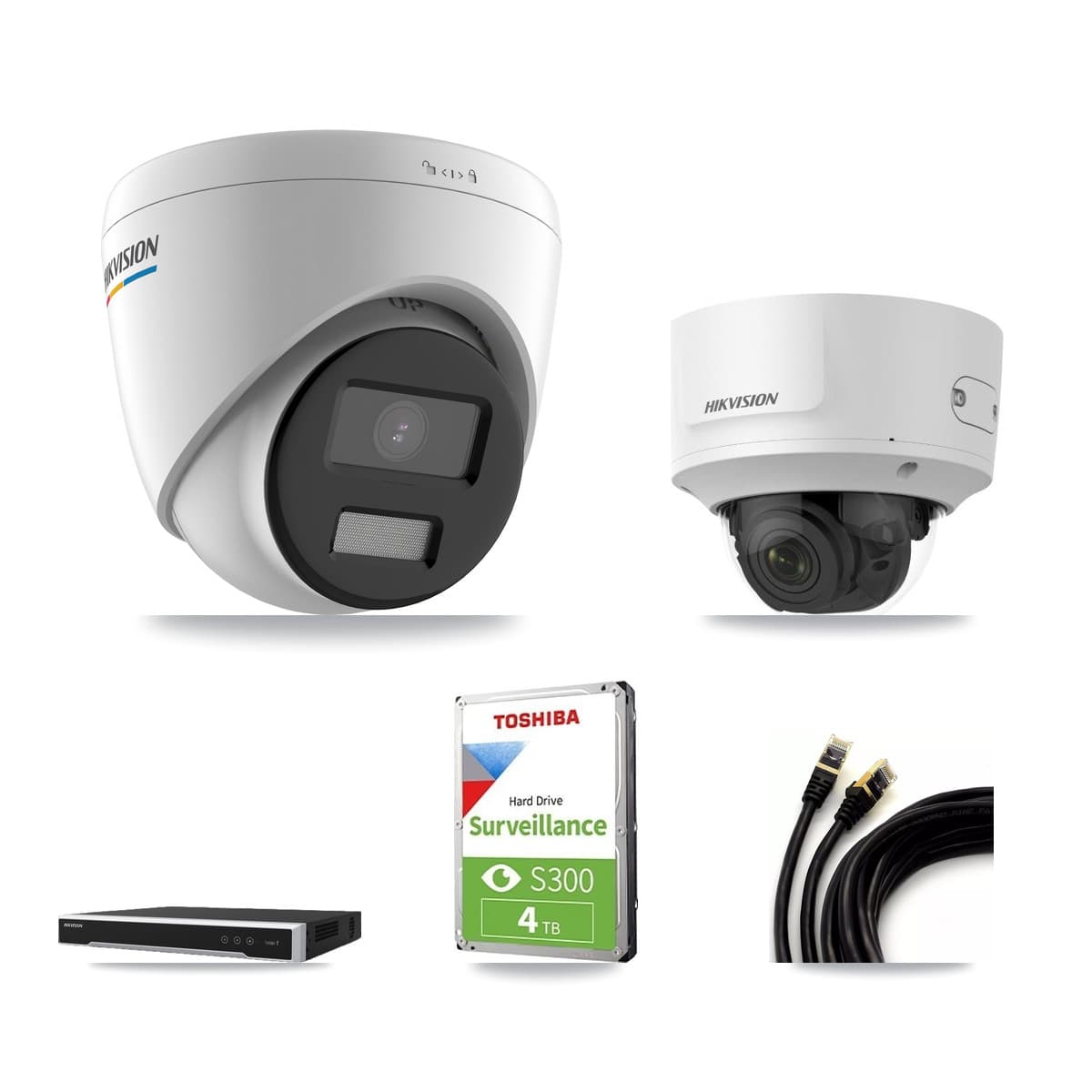 Hikvision 16-Channel 2MP CCTV Kit — 5 Turret + 1 Dome Cameras + 4TB Recording (DS-7616NI-M2 Recorder)
