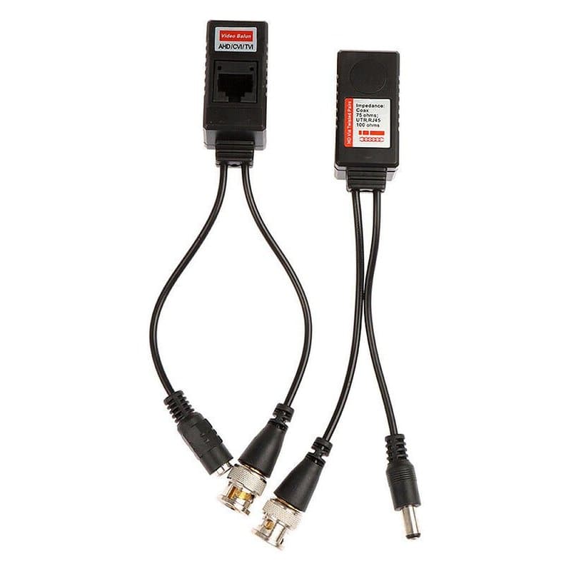 Passive Video Balun Transceiver Pair CCTV BNC to UTP Cat5e Cat6