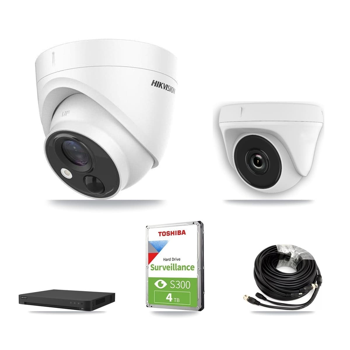 Hikvision 32-Channel 2MP – 5MP CCTV Kit — 2 5MP Turret + 2 2MP Dome Cameras + 4TB Recording - Image 1