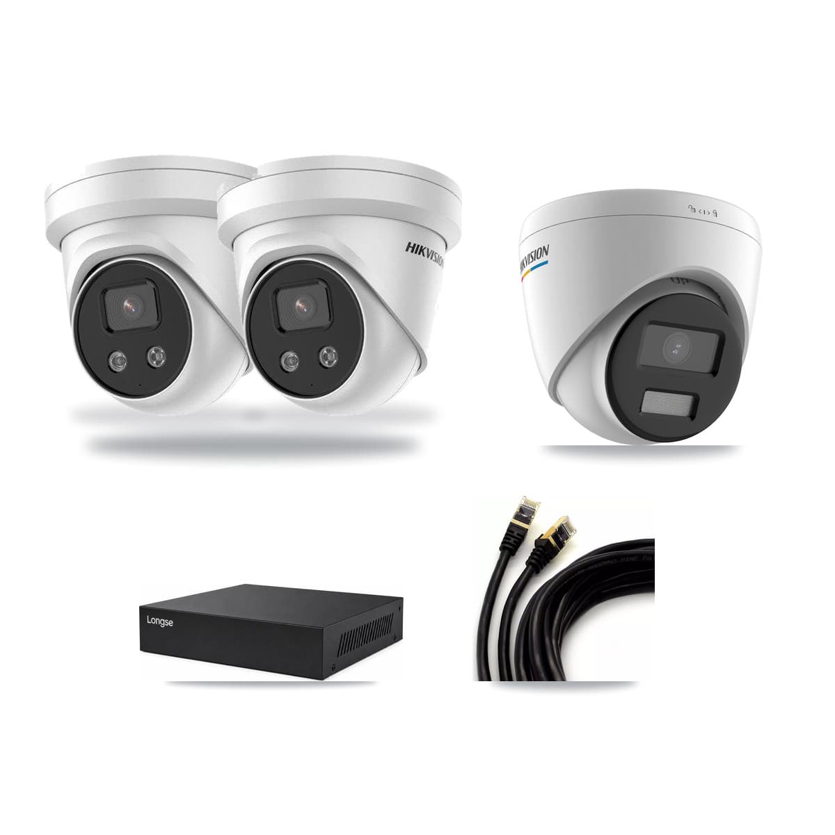 Hikvision & Longse 8-Channel 2MP – 5MP CCTV Kit — 1 2MP + 2 5MP Turret Cameras + 3TB Recording - Image 1