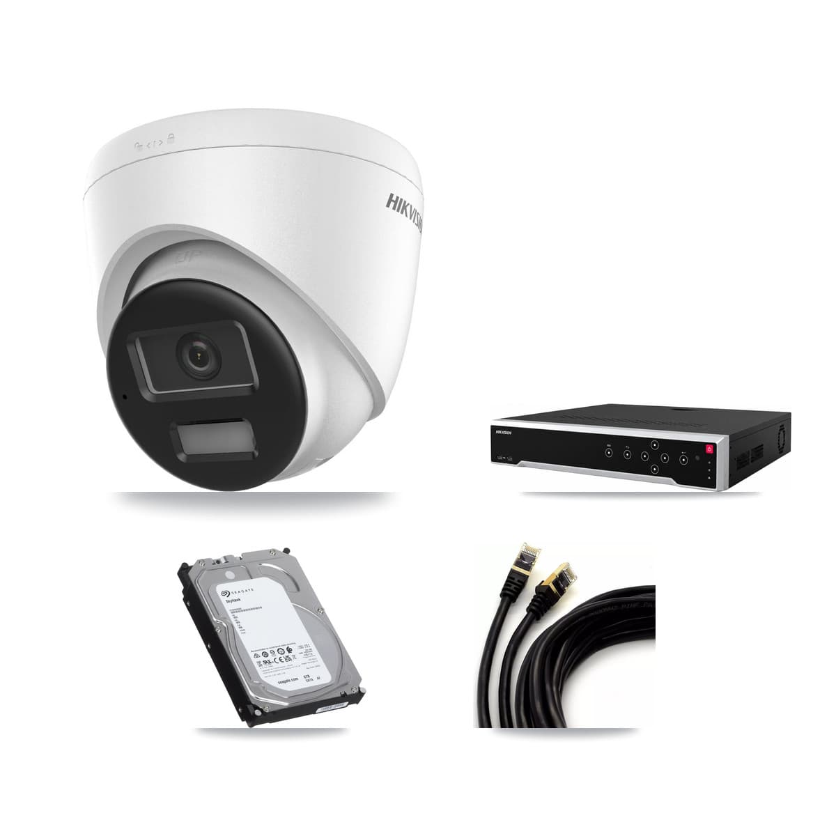 Hikvision 32-Channel 4K CCTV Kit — 7 DS-2CD1383G2-LIUF/SL Turret Cameras + 3× 6TB Recording (DS-7732NI-M4/24P Recorder)