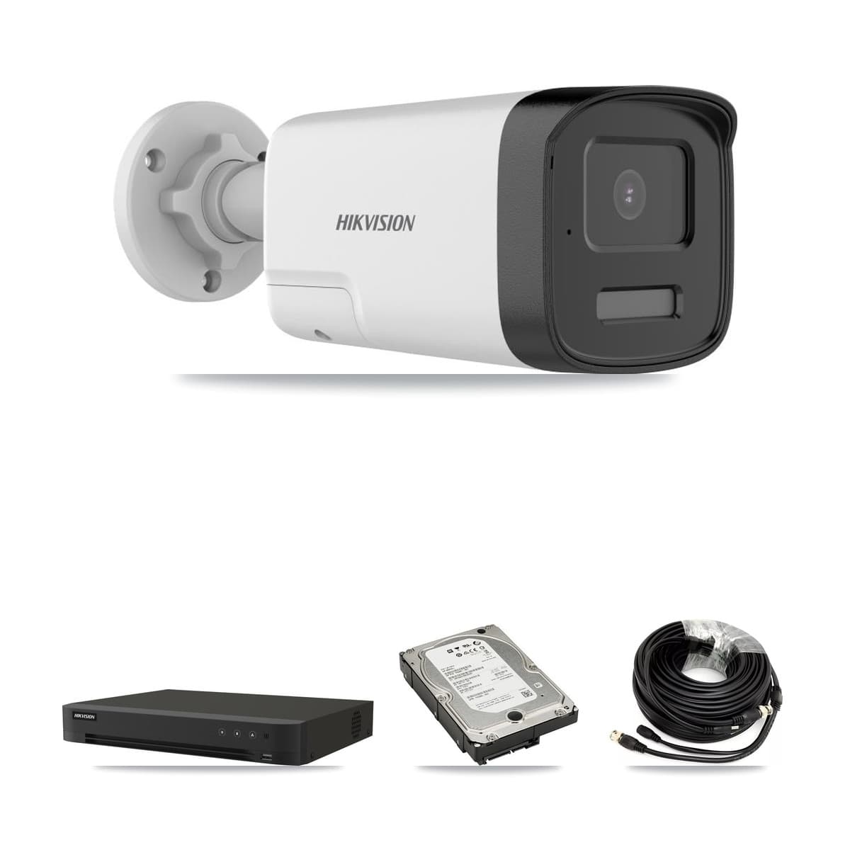 Hikvision 16-Channel 5MP CCTV Kit — 6 DS-2CE17K0T Bullet Cameras + 8TB Recording (IDS-7216HQHI Recorder)