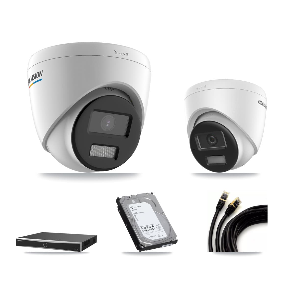 Hikvision 16-Channel 2MP – 4K CCTV Kit — 2 2MP + 2 4K Turret Cameras + 6TB Recording
