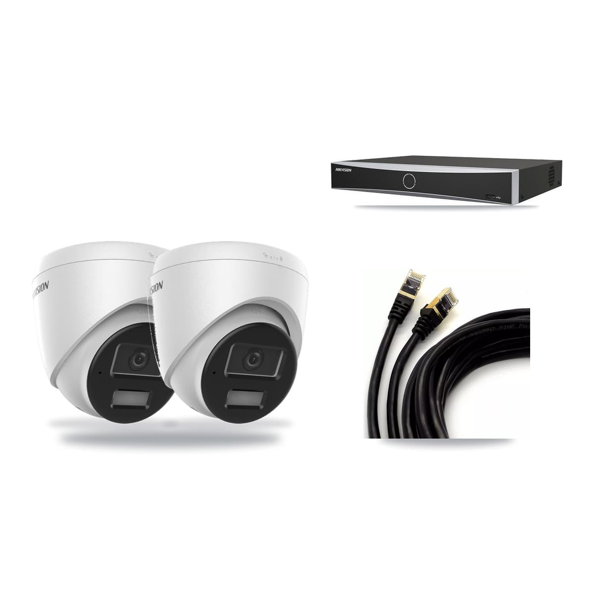Hikvision 4-Channel 4MP CCTV Kit — 2 DS-2CD1343G2 Turret Cameras + 3TB Recording - Image 1