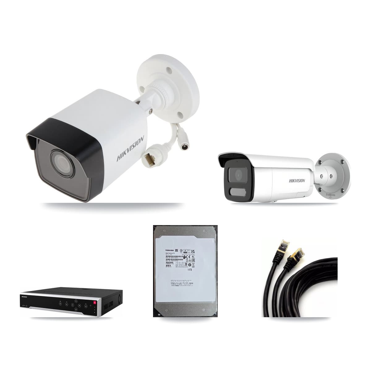 Hikvision 32-Channel 4MP – 5MP CCTV Kit — 12 5MP + 6 4MP Bullet Cameras + 2× 14TB Recording