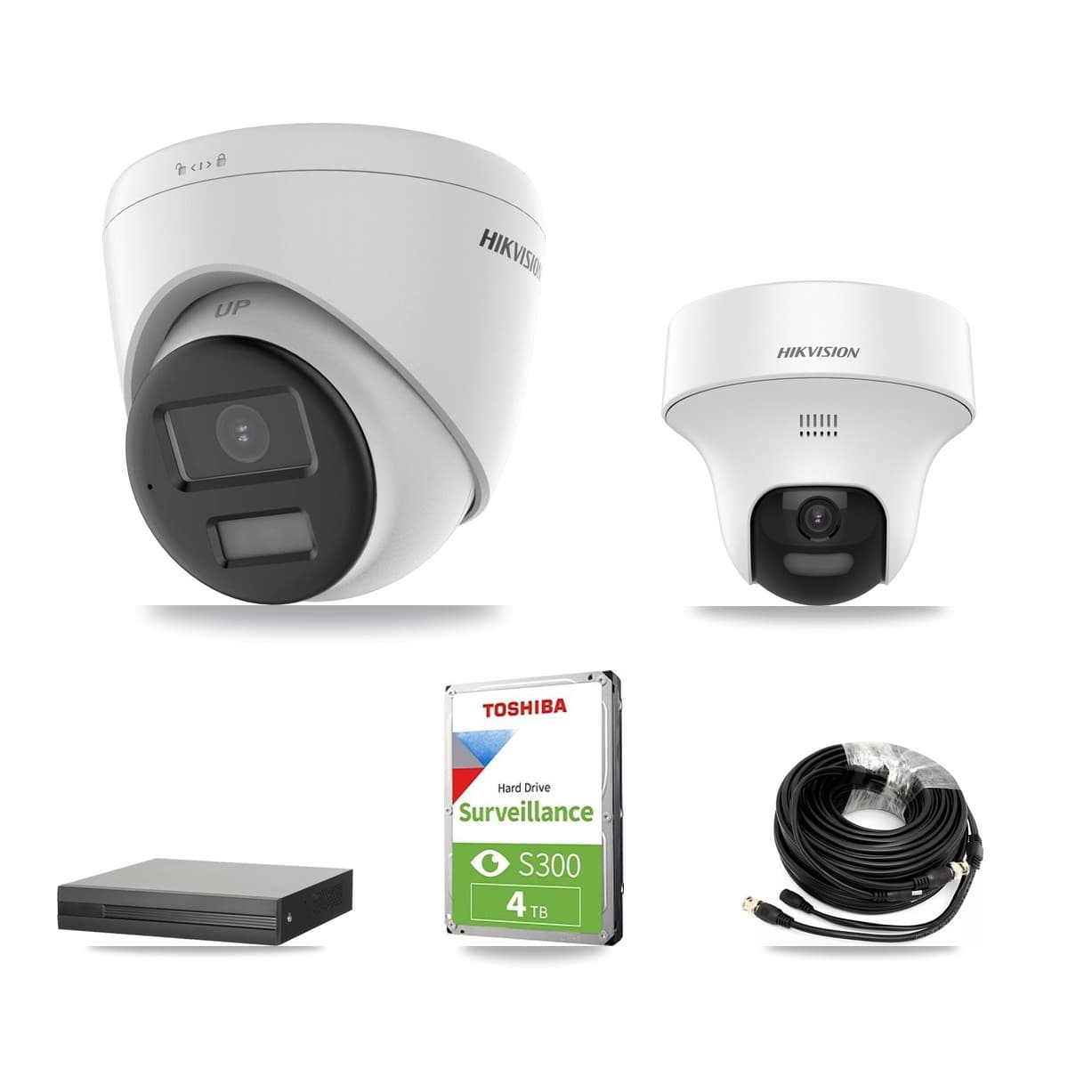Hikvision 16-Channel 5MP CCTV Kit — 1 DS-2CE70K0T + 2 DS-2CE78K0T Turret Cameras + 4TB Recording