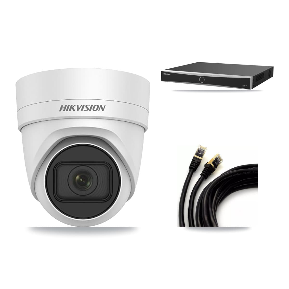 Hikvision 16-Channel 4MP CCTV Kit — 2 DS-2CD2H45FWD Turret Cameras + 3TB Recording (DS-7616NXI Recorder)