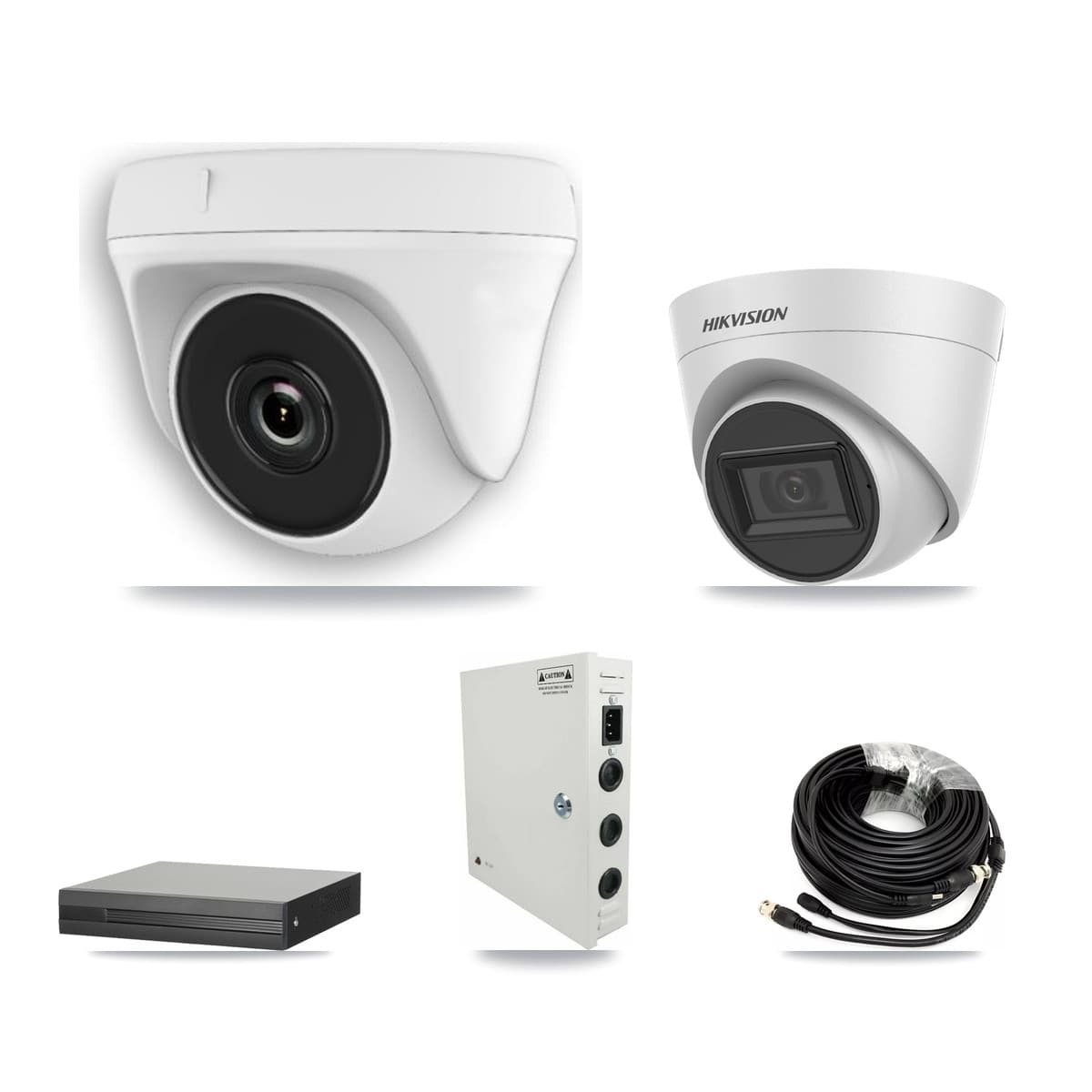 Hikvision 16-Channel 2MP – 5MP CCTV Kit — 1 White 5MP Turret + 10 White 2MP Dome Cameras + 8TB Recording (XVR-3116HS Recorder)