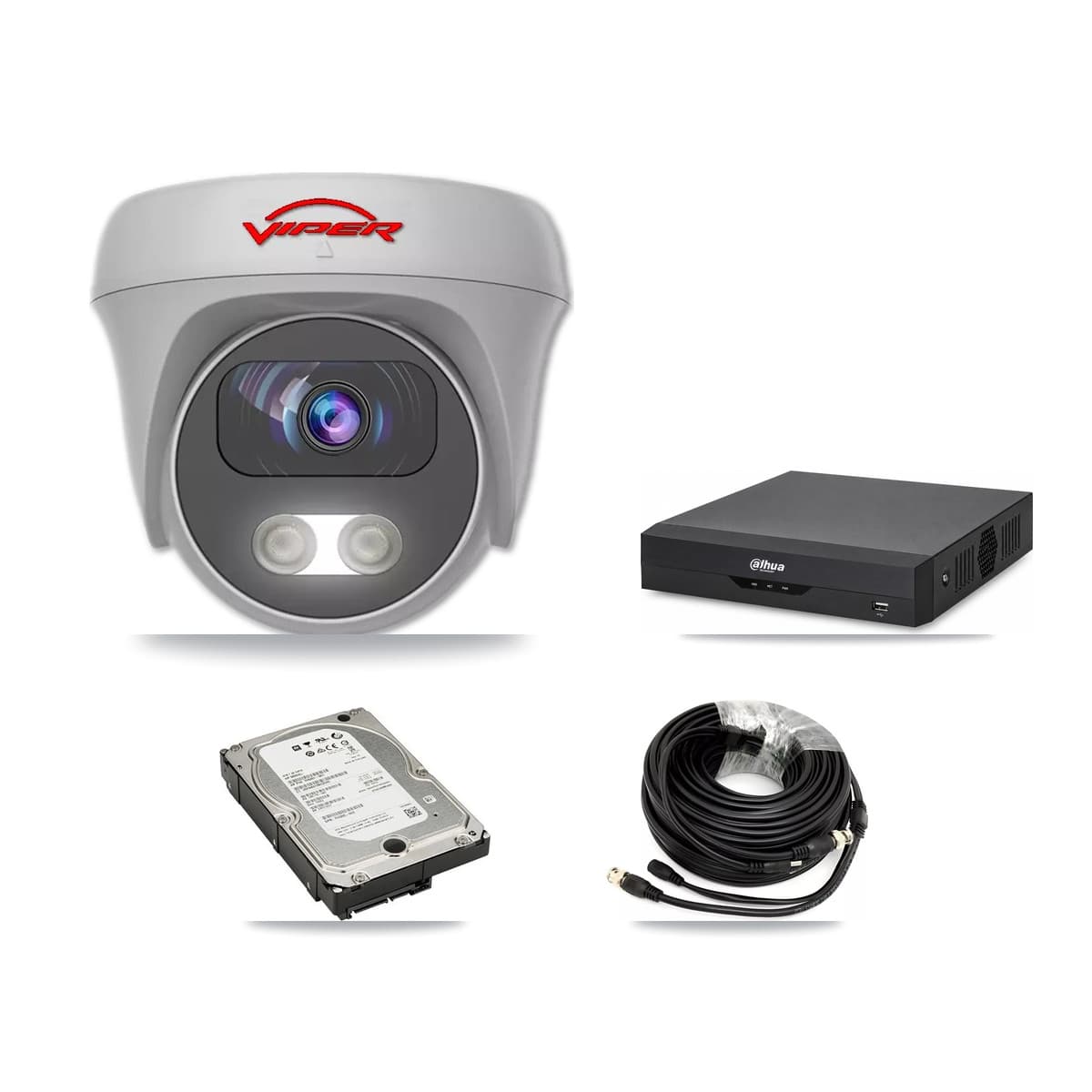 Viper & Dahua 4-Channel 5MP CCTV Kit — 4 Cameras + 5TB Recording