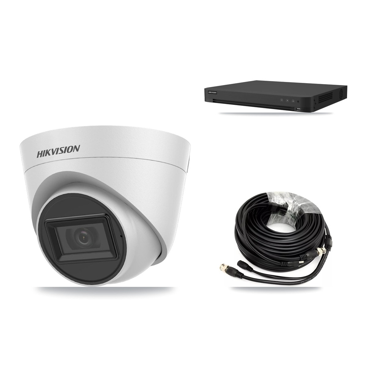Hikvision 16-Channel 5MP CCTV Kit — 3 White Turret Cameras + 4TB Recording (IDS-7216HUHI Recorder) - Image 1