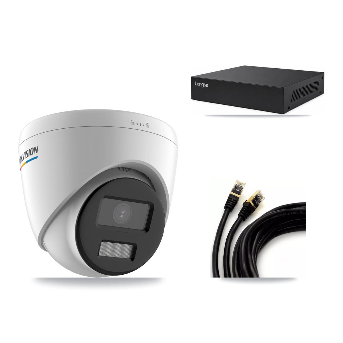 Hikvision & Longse 8-Channel 2MP CCTV Kit — 4 Turret Cameras + 3TB Recording