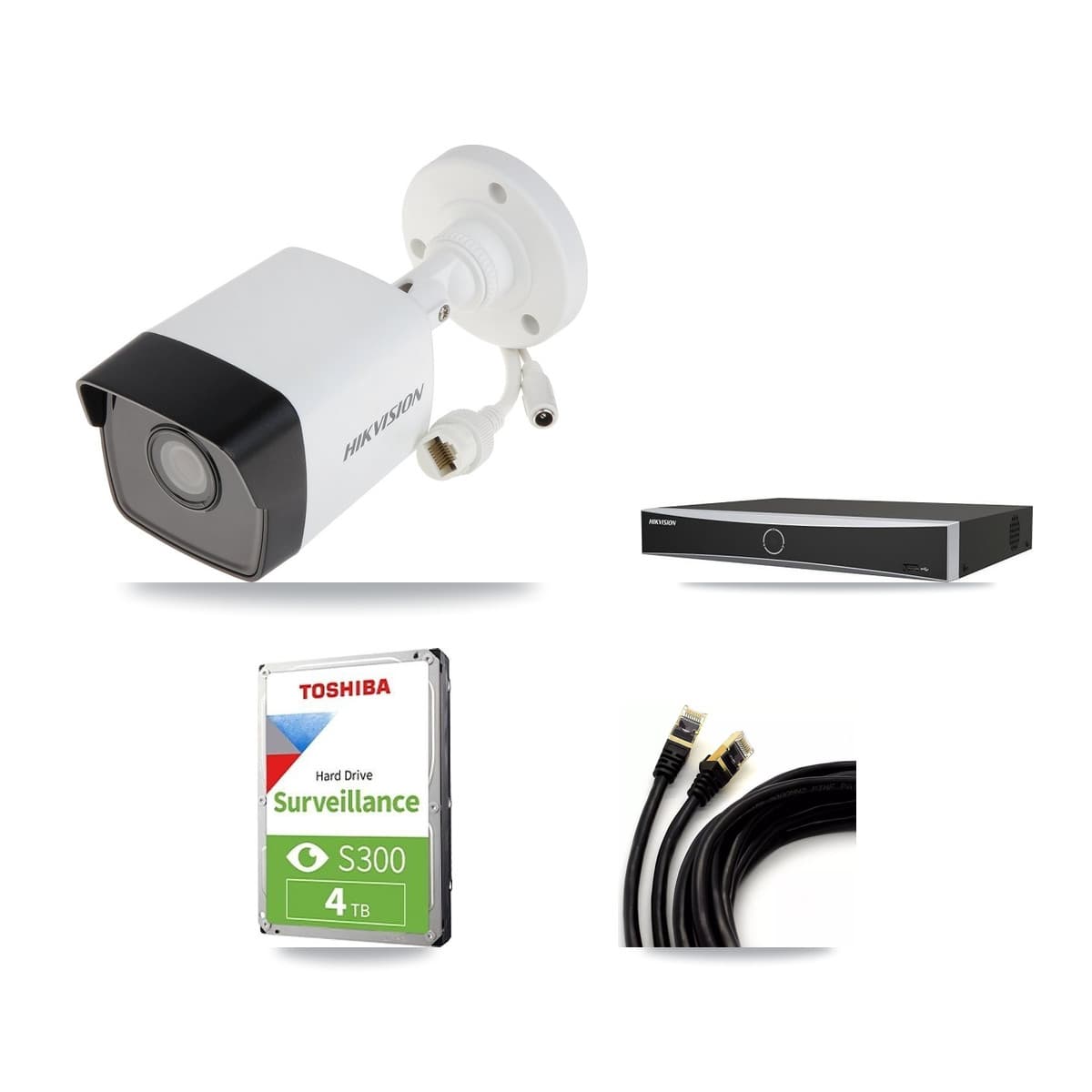 Hikvision 4-Channel 5MP CCTV Kit — 3 DS-2CD1053G0 Bullet Cameras + 4TB Recording