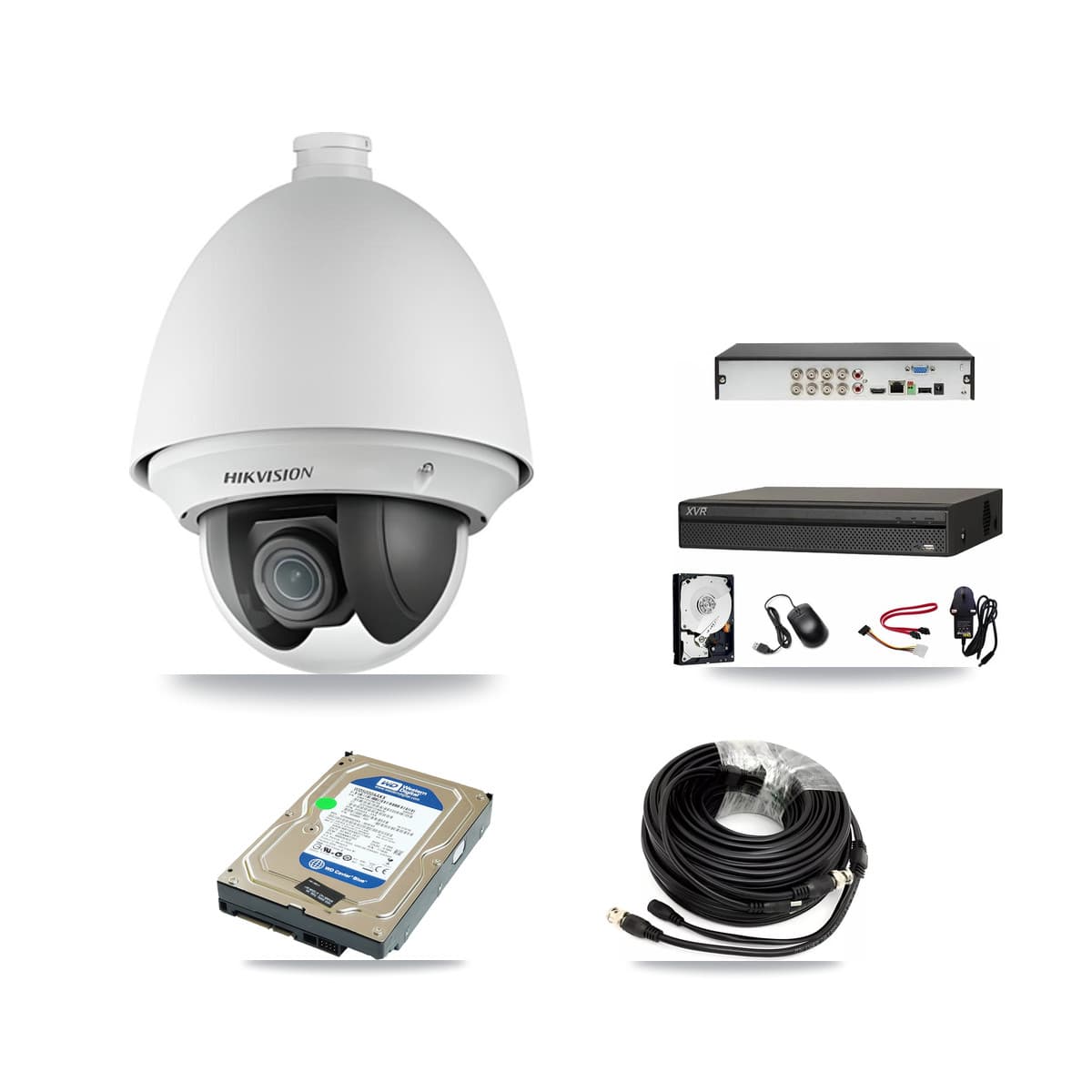 Hikvision & Dahua 8-Channel 2MP CCTV Kit — 1 PTZ Camera + 500GB Recording