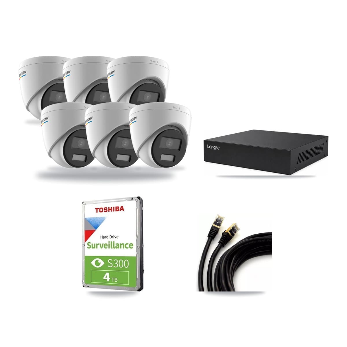 Hikvision & Longse 8-Channel 2MP CCTV Kit — 6 Turret Cameras + 4TB Recording - Image 1