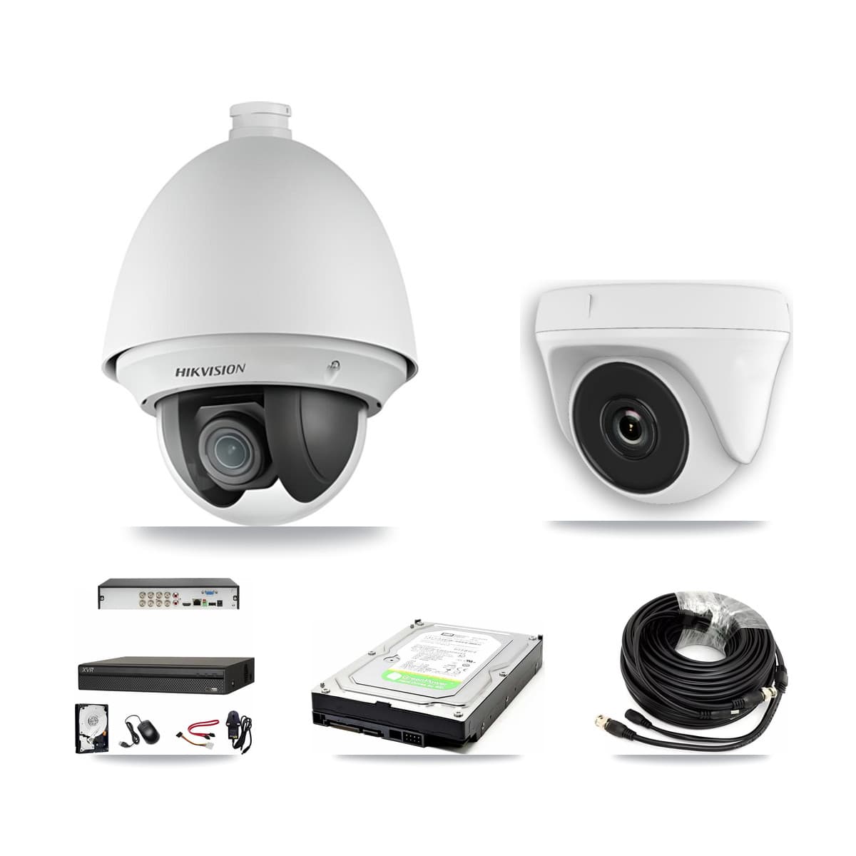Hikvision & Dahua 8-Channel 2MP CCTV Kit — 1 PTZ + 1 Dome Cameras + 1TB Recording