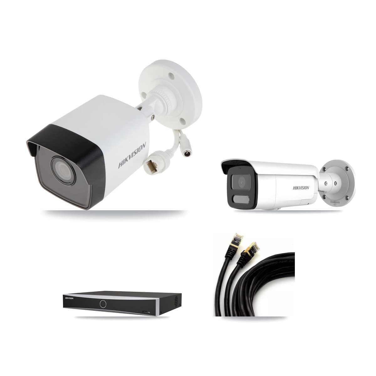 Hikvision 4-Channel 4MP – 5MP CCTV Kit — 1 5MP + 1 4MP Bullet Cameras + 3TB Recording