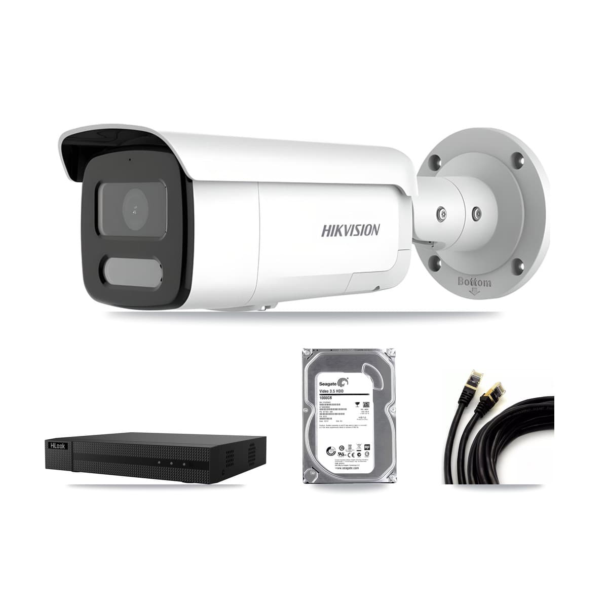 Hikvision & HiLook 8-Channel 4MP CCTV Kit — 1 Bullet Camera + 1TB Recording (NVR-108MH-D Recorder) - Image 1