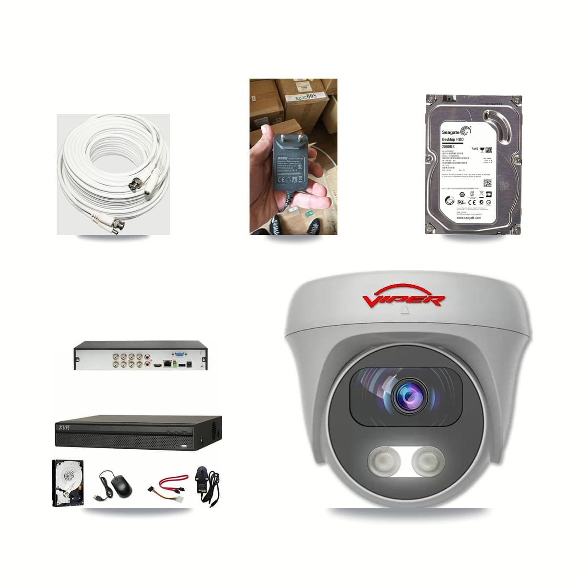 Dahua 8-channel CCTV kit: 1 camera (1× 5MP Camera), 2TB hard drive