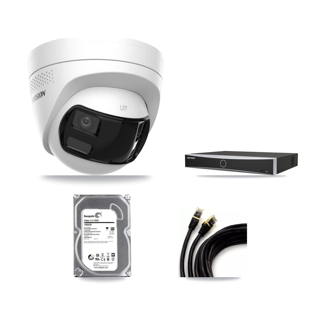 Hikvision 4-Channel 4K CCTV Kit — 1 DS-2CD1383G2P Turret Camera + 1TB Recording - Image 1
