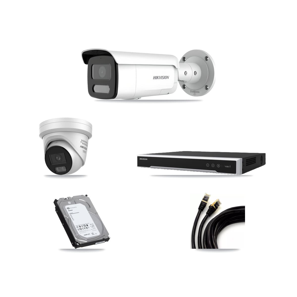 Hikvision 8-Channel 4MP CCTV Kit — 1 Turret + 4 Bullet Cameras + 6TB Recording (DS-7608NI-M2 Recorder)
