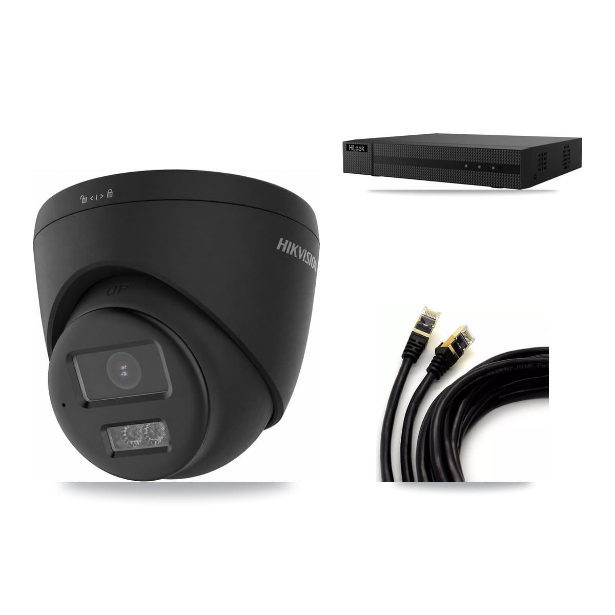 HiLook 8-Channel 4K CCTV Kit — 1 Black Turret Camera + 3TB Recording
