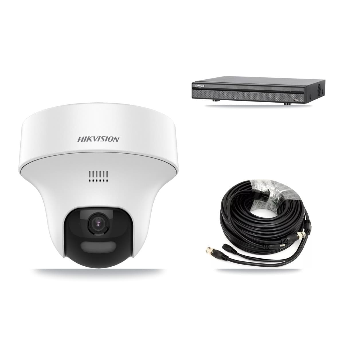 Hikvision & Dahua 8-Channel 5MP CCTV Kit — 6 DS-2CE70K0T Turret Cameras + 8TB Recording (DH-XVR5108H Recorder)