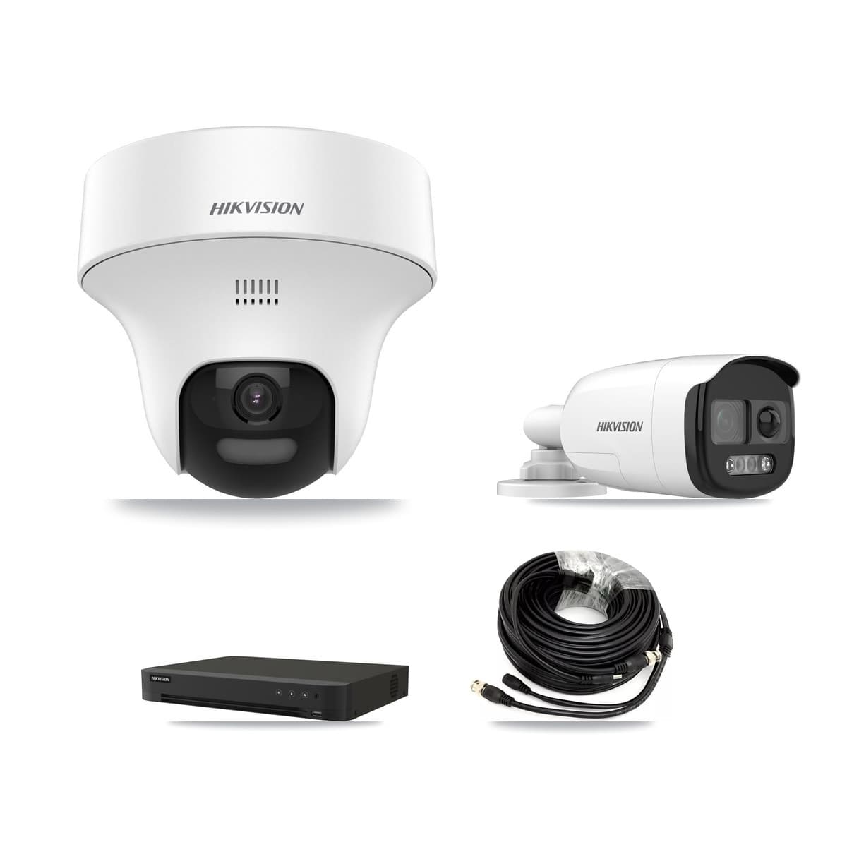 Hikvision 8-Channel 5MP CCTV Kit — 1 DS-2CE12KF3T-PIRXO Bullet + 5 DS-2CE70K0T-PTLTS Turret Cameras + 8TB Recording (IDS-7208HUHI-M1/XT Recorder)