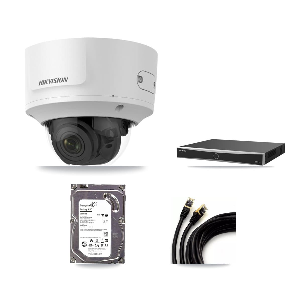 Hikvision 16-Channel 2MP CCTV Kit — 3 Dome Cameras + 2TB Recording (DS-7616NXI Recorder) - Image 1