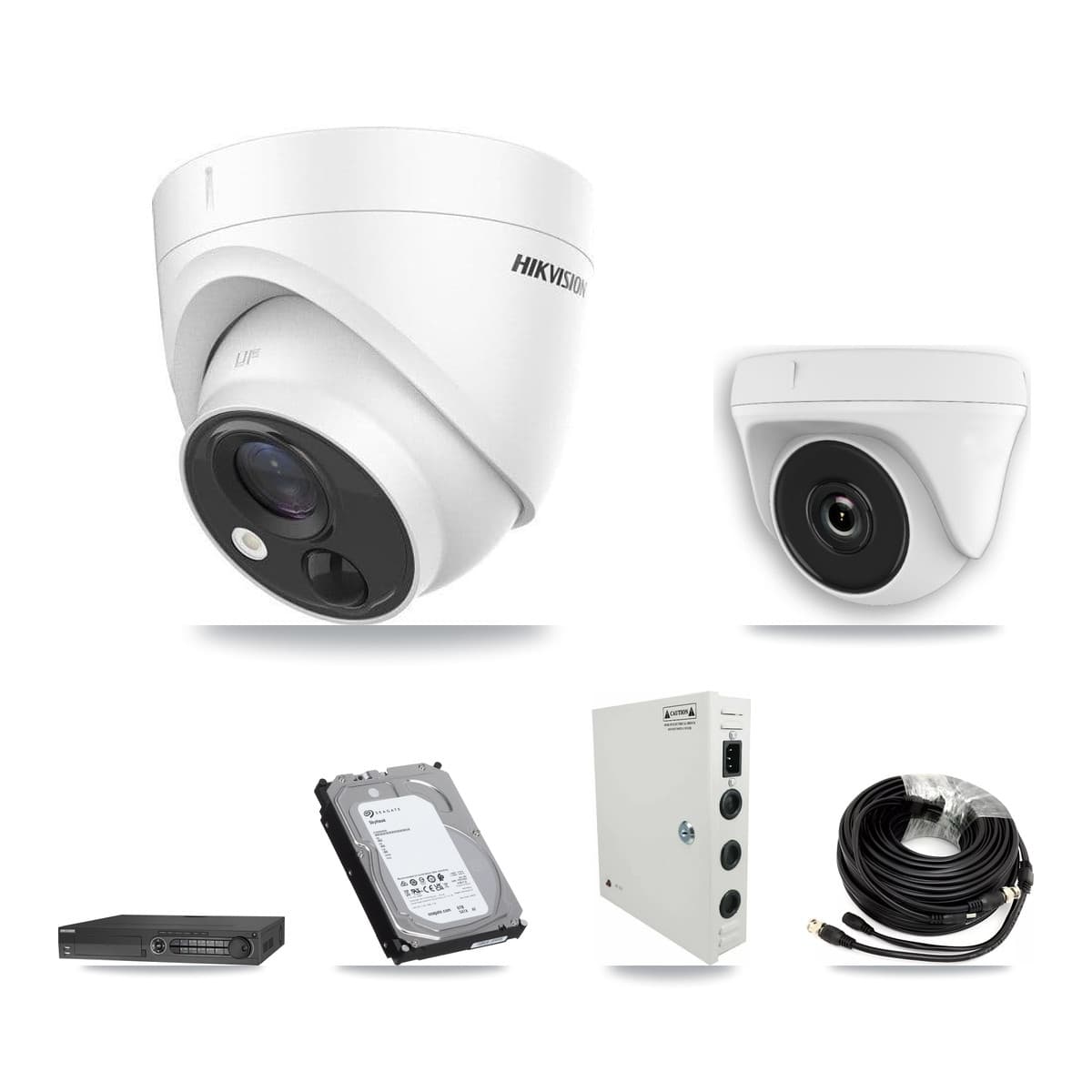 Hikvision 32-Channel 2MP – 5MP CCTV Kit — 7 5MP Turret + 7 2MP Dome Cameras + 2× 6TB Recording - Image 1