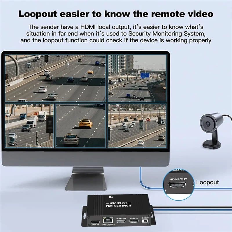 4K HDMI KVM Extender over Cat5e/Cat6 – 60m (200ft) with USB Keyboard & Mouse